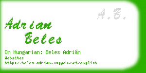 adrian beles business card